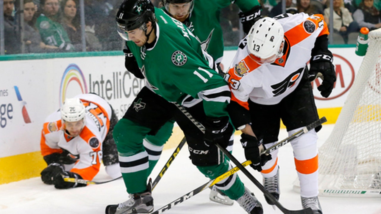 Cracknell helps Stars end Flyers' 10-game win streak, 3-1 (Dec 17, 2016)
